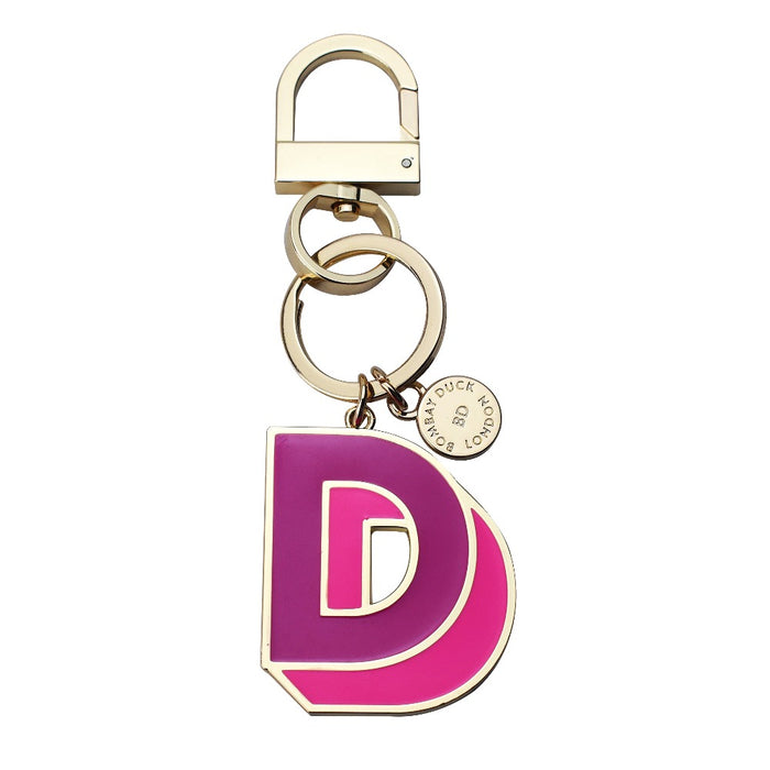 Letterpop Enamel Keyring D Purple Pink