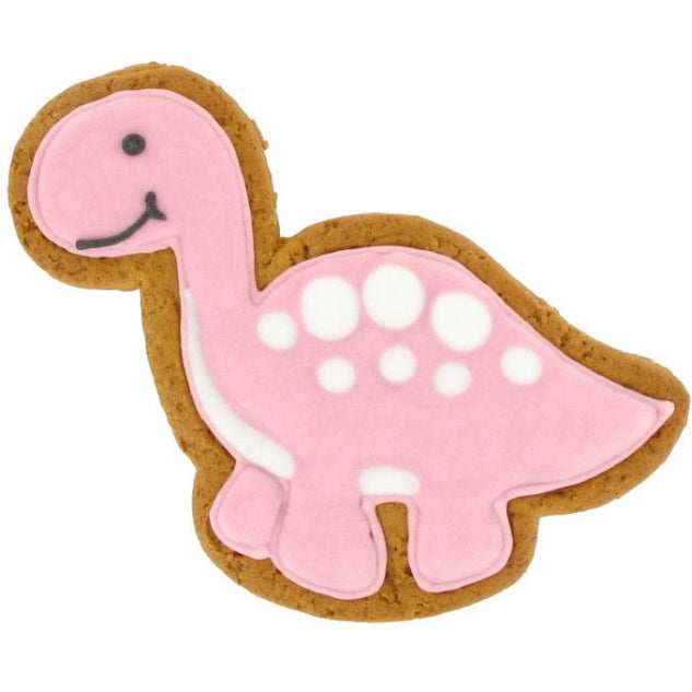 Dinosaur Iced Gingerbread Biscuit - Pink Or Green