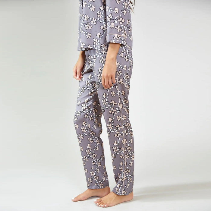 Dove Grey Floral Pyjama Set