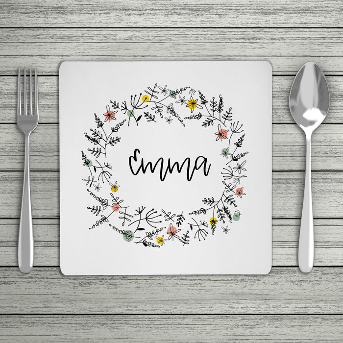 Floral Personalised Name Placemat