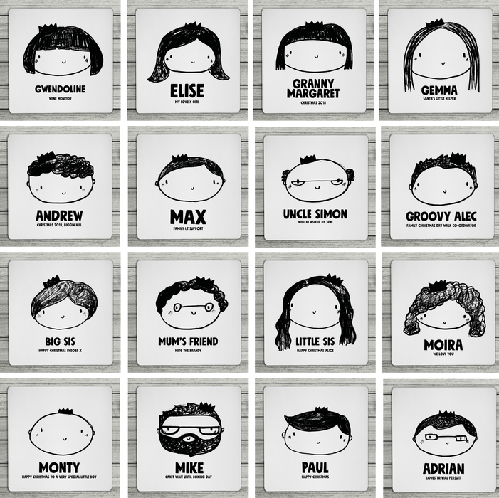 Mix And Match Personalised Christmas Coasters - Various Designs