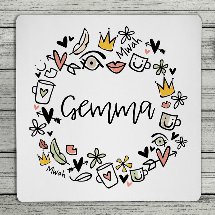 Happy Personalised Name Coaster