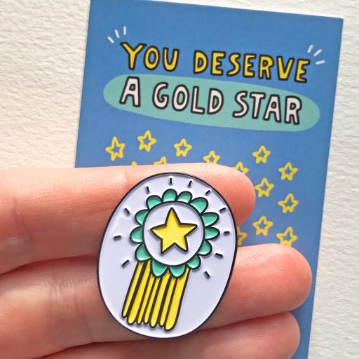 gold star enamel pin