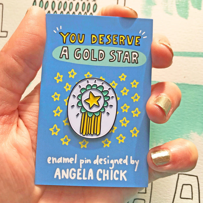 gold star enamel pin