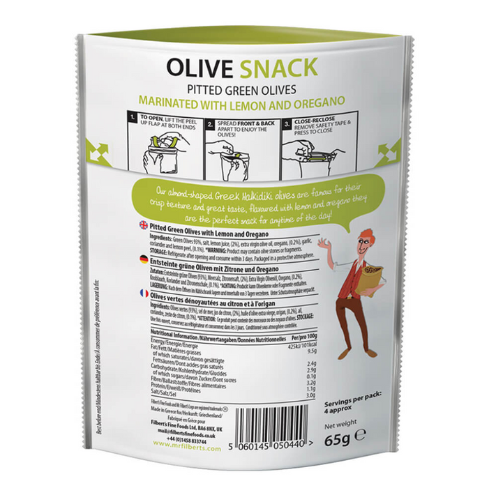 Pitted Green Olives with Lemon & Oregano