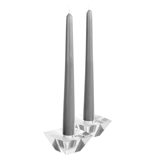 Pair Of Tapered Candles - Rose Pink, Bright Pink, Grey Or Teal