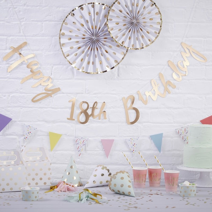 Gold Birthday Milestone Bunting