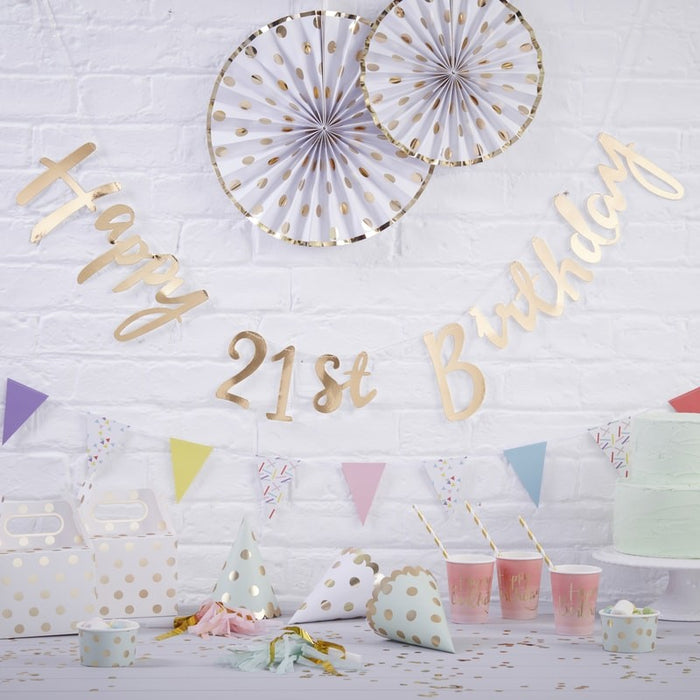 Gold Birthday Milestone Bunting