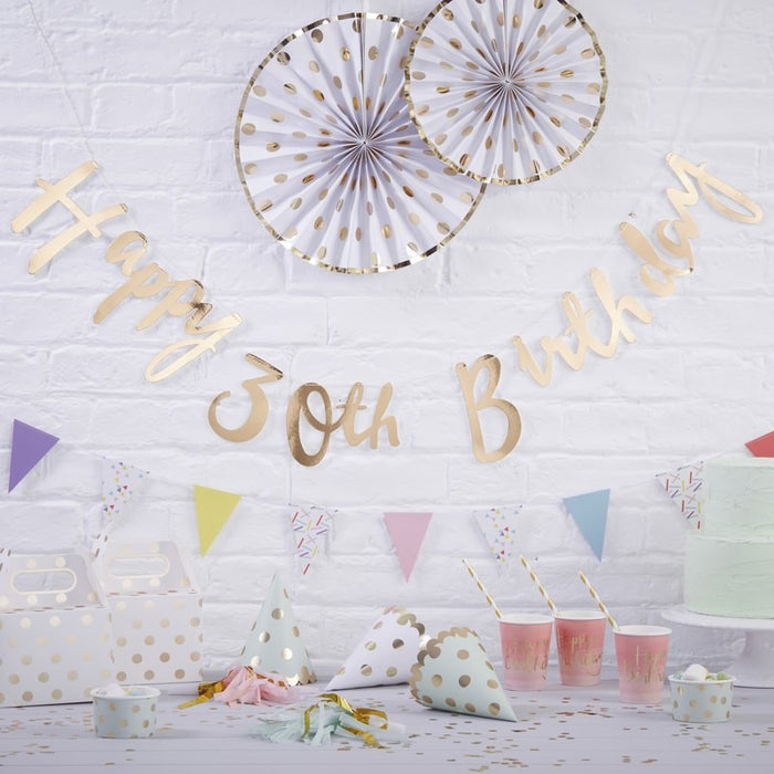 Gold Birthday Milestone Bunting