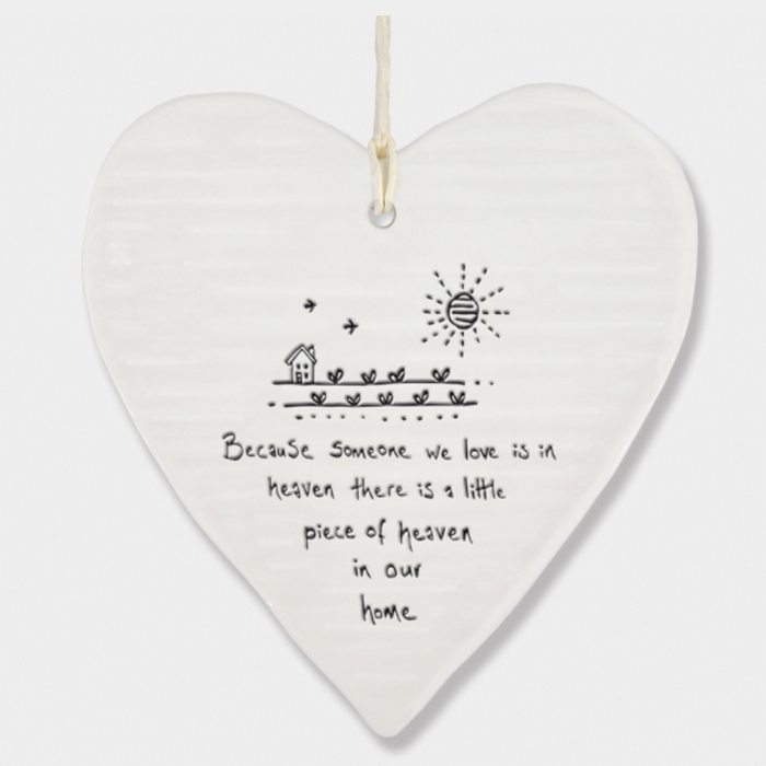 'Because some we love...' Hanging Heart Keepsake
