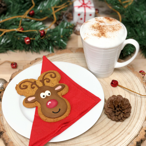 Iced Rudolph Gingerbread Biscuit