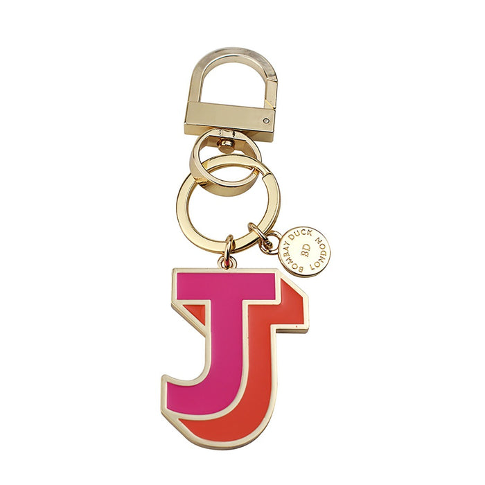 Letterpop Enamel Keyring J Pink