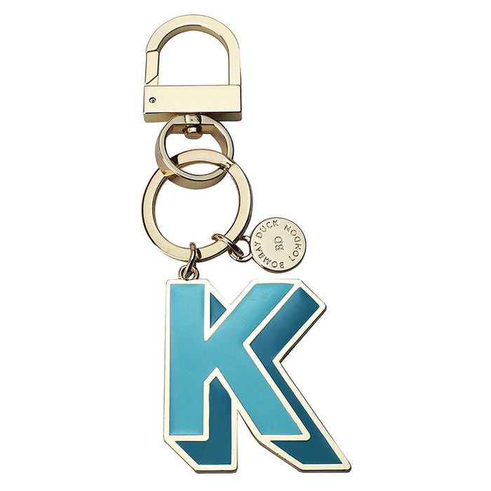 Letterpop Enamel Keyring K Blue