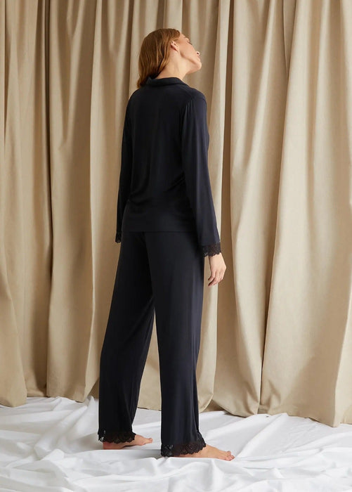 Black Lace Bamboo Pyjama Set
