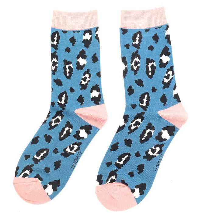 Ladies Leopard Spot Bamboo Socks