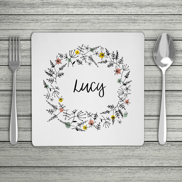 Floral Personalised Name Placemat