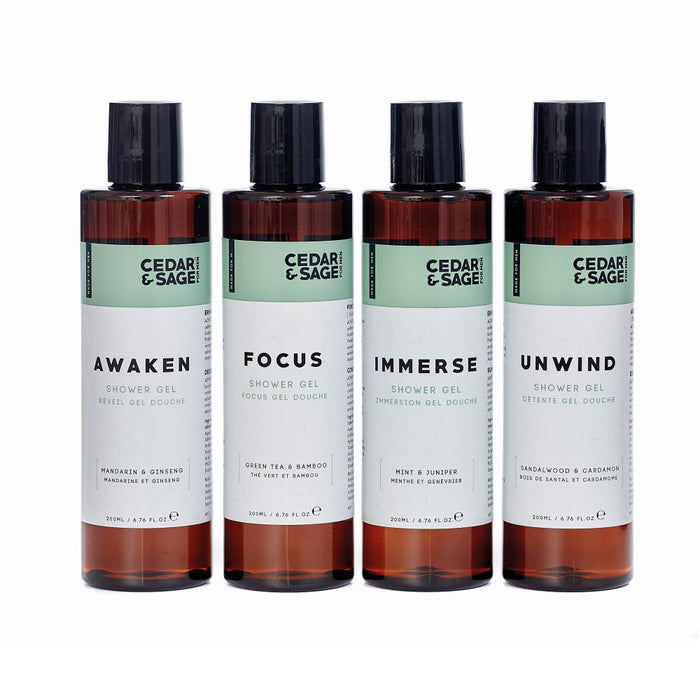 Cedar & Sage Men's AM to PM Shower Gel Set