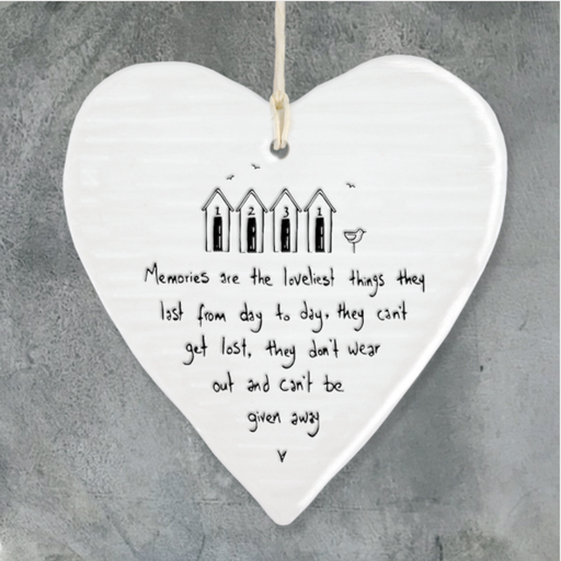 'Memories are the loveliest things...' hanging heart keepsake