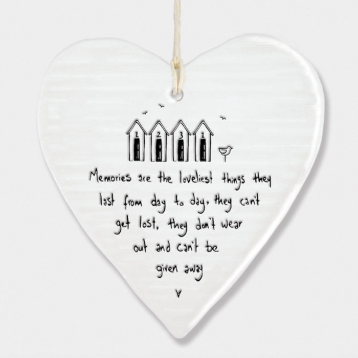 'Memories are the loveliest things...' hanging heart keepsake