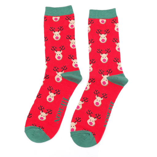 Mens Christmas Bamboo Socks Reindeer
