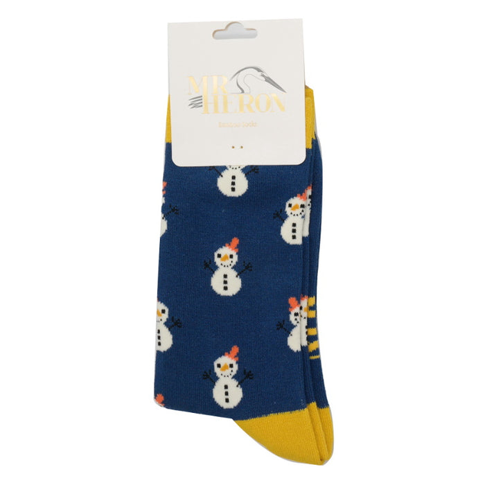 Mens Christmas Snowmen Bamboo Socks