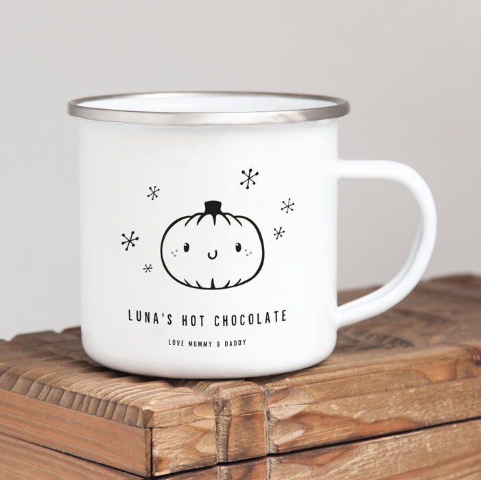 Halloween Personalised Hot Chocolate Enamel Mug
