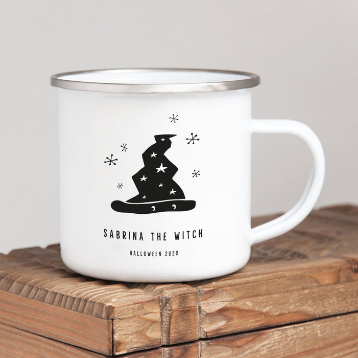 Halloween Personalised Hot Chocolate Enamel Mug