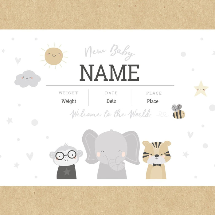 Personalised baby gift box grey