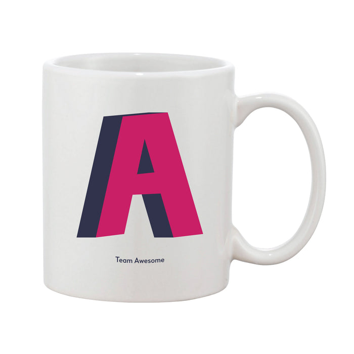 Bright 3D Initial Mug (Personalised Message Optional - Various Colours)