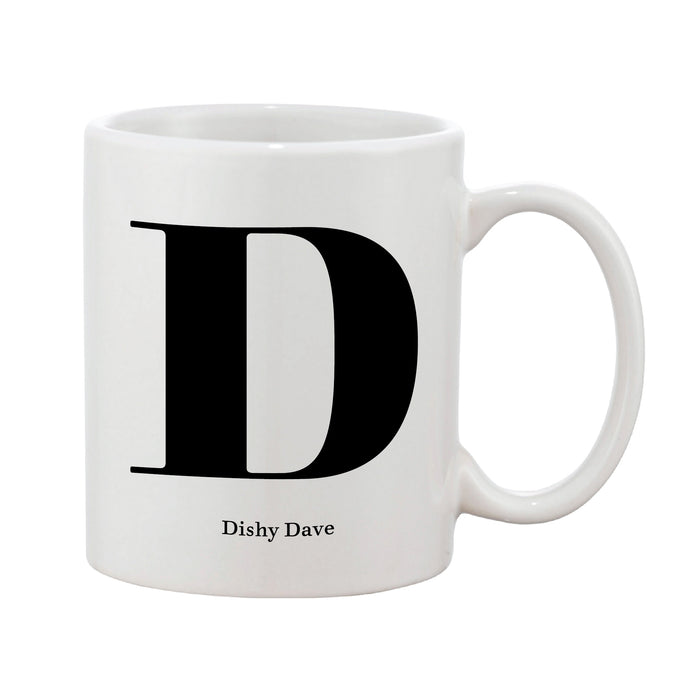 Classic Initial Mug (Personalised Message Optional)