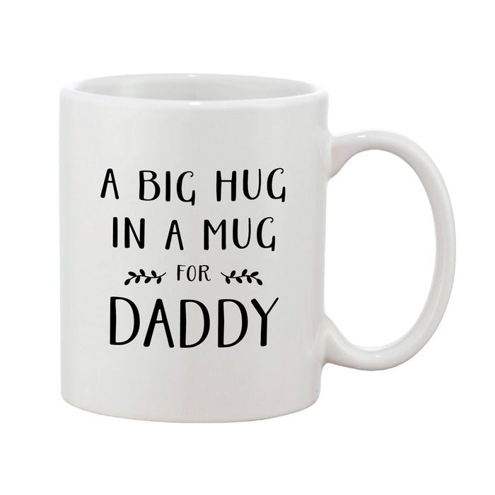 A Big Hug In A Mug Black & White Personalised Mug Dad/Daddy/Papa etc