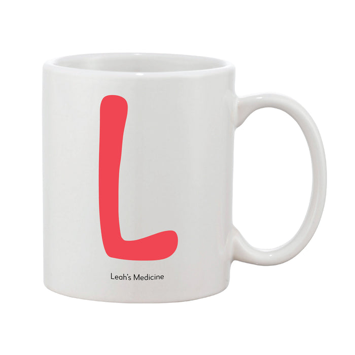 Funky Initial Mug (Personalised Message Optional - Various Colours)