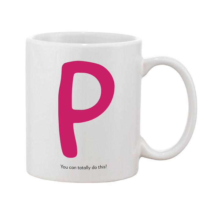 Funky Initial Mug (Personalised Message Optional - Various Colours)