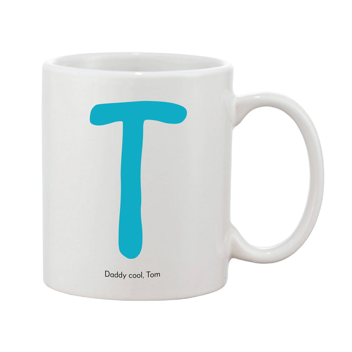 Funky Initial Mug (Personalised Message Optional - Various Colours)