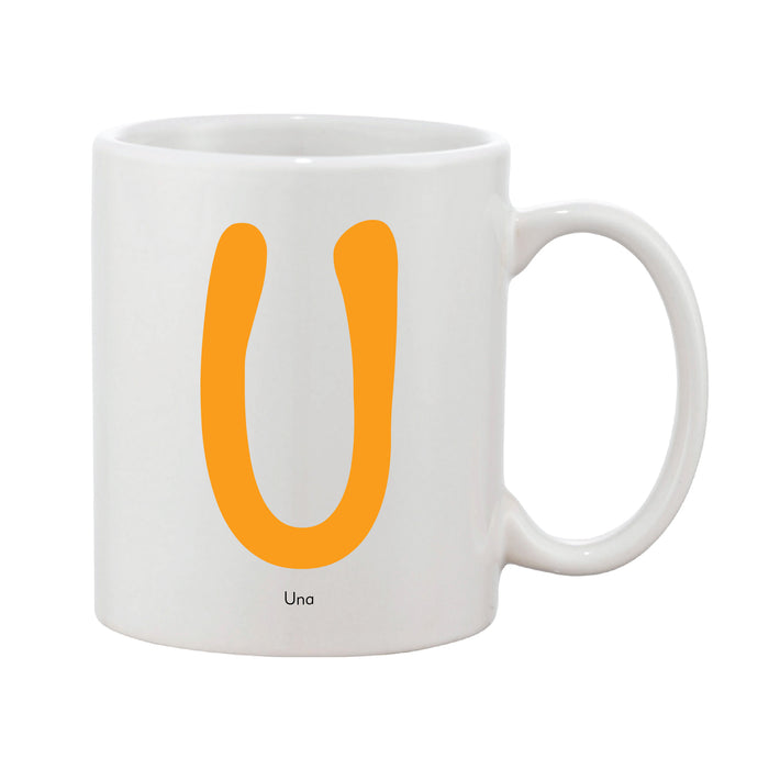 Funky Initial Mug (Personalised Message Optional - Various Colours)
