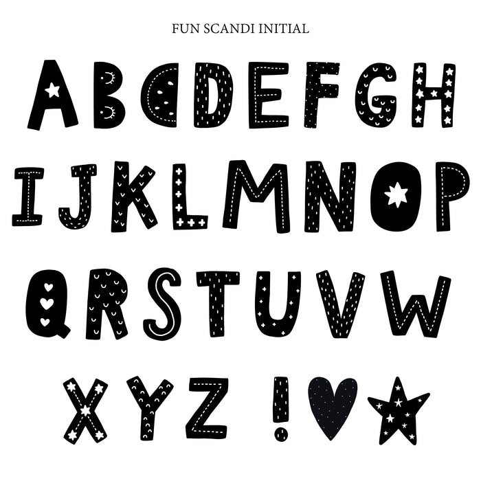 Fun Scandi Personalised Initial Coaster (Mix & Match Colours)