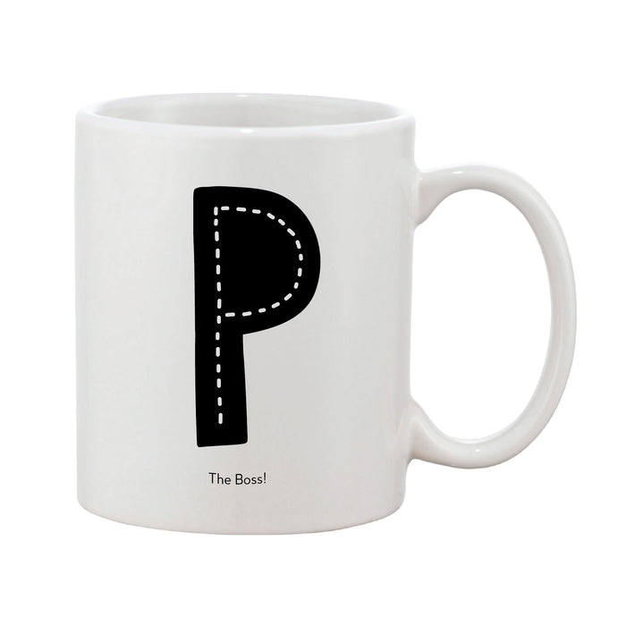 Fun Scandi Initial Mug (Personalised Message Optional - Various Colours)