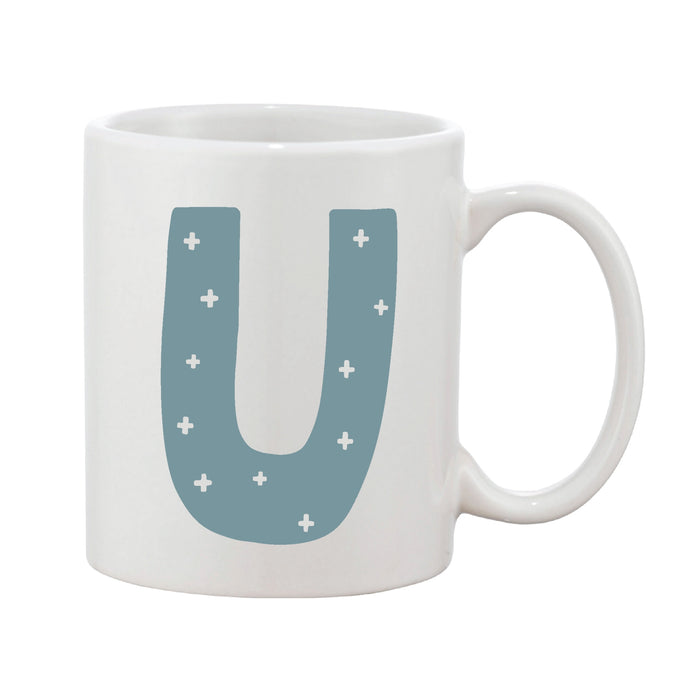 Fun Scandi Initial Mug (Personalised Message Optional - Various Colours)