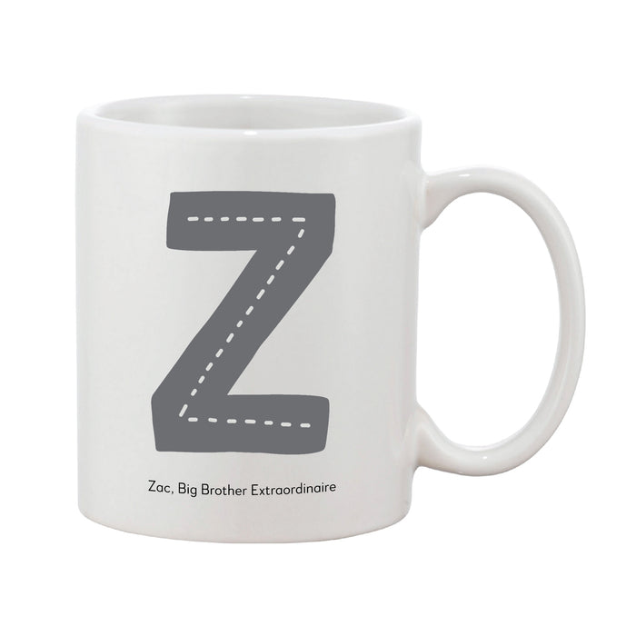 Fun Scandi Initial Mug (Personalised Message Optional - Various Colours)