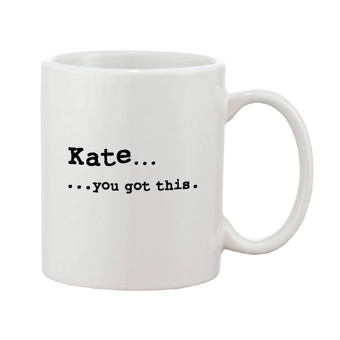 Black & White Personalised Typed Message Mug