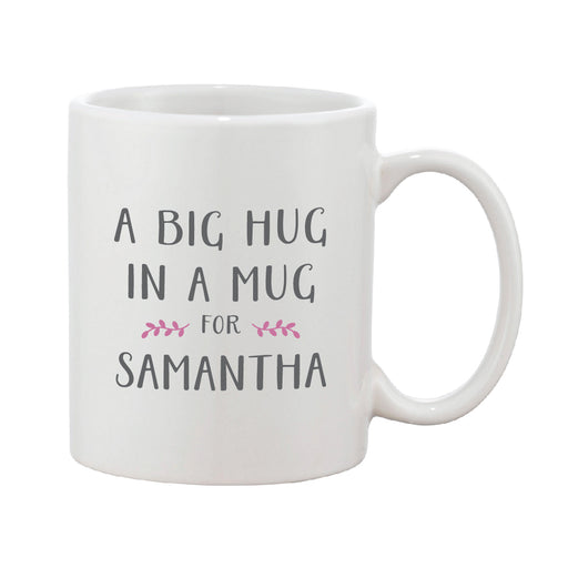 Big Hug In A Mug Grey & Pink Personalised Mug