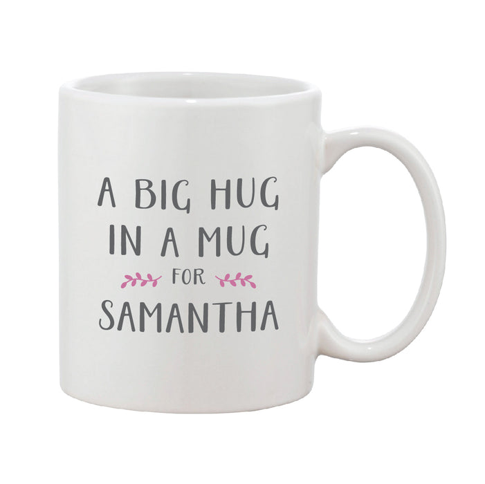 Big Hug In A Mug Grey & Pink Personalised Mug