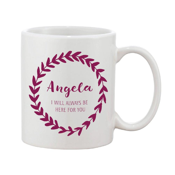 Leaf Loop Mug With Personalised Message (Various Colours)