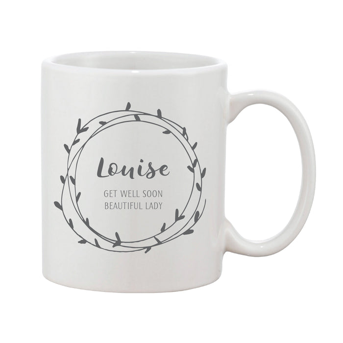 Heart Loop Thank You Mug With Personalised Message (Various Colours)