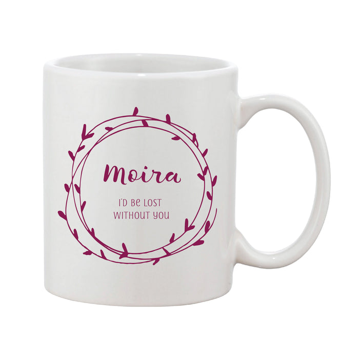 Heart Loop Thank You Mug With Personalised Message (Various Colours)