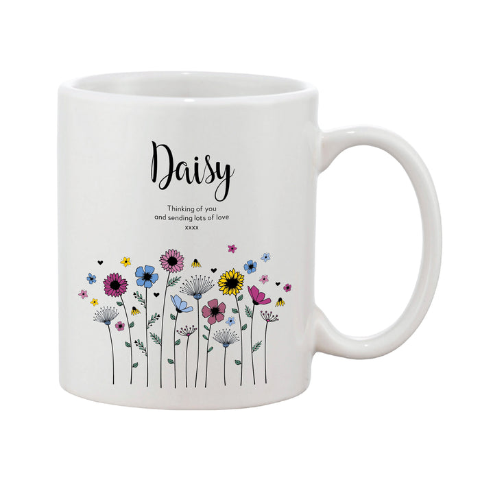 Meadowfield Ditsy Floral Mug With Personalised Message