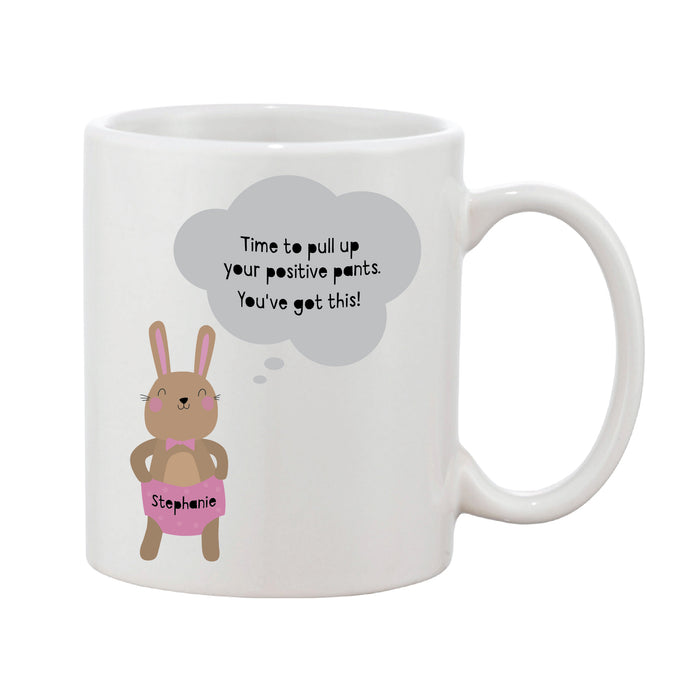 Positive Pants Personalised Name Coaster (Blue Or Pink)