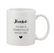 Black & White Heart Mug With Personalised Message