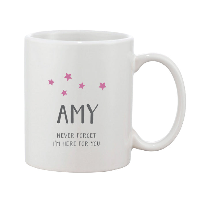 Grey & Pink Star Mug With Personalised MessageGrey & Pink Star Mug With Personalised Message