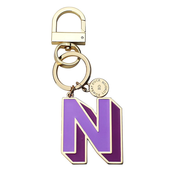 Letterpop Enamel Keyring N Purple